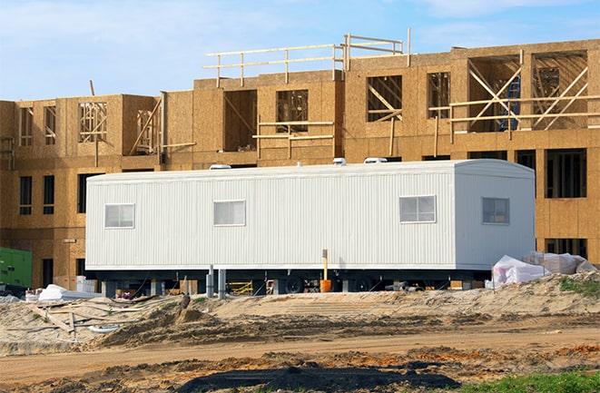 office trailers and equipment rental at a construction site in Jamesville